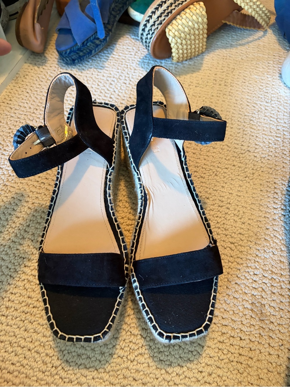 Boden Black Espadrille Ankle-Strap Sandals